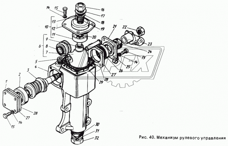 51-3401063-30 Винт С/И М24х28х1,5 Р=28 под ключ звездочка регулировочный вала сошки (28х0х0) ГАЗ