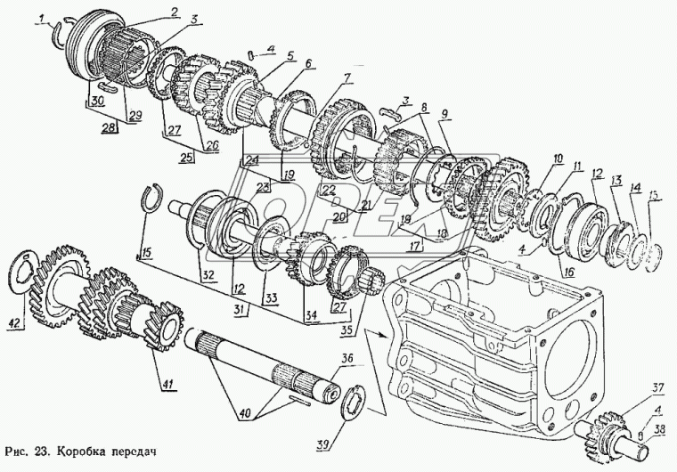 24-1701128-01 Шестерня 3-й передачи вторвала 4ст.КПП ГАЗ-24,2410; в сборе (с кольцом синхронизатора) ГАЗ