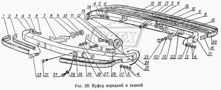 3102-2803016 Кронштейн переднего бампера(прав.) (70х70х199) ГАЗ