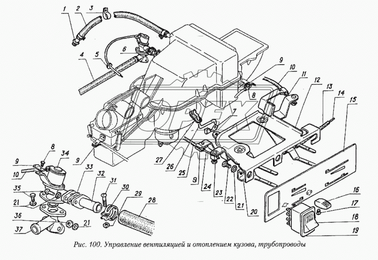 3102-8120024 Переходник L=52х49 d=16 2фланца креп 2отв.ф7 под кран отопителя (43х60х25) ГАЗ