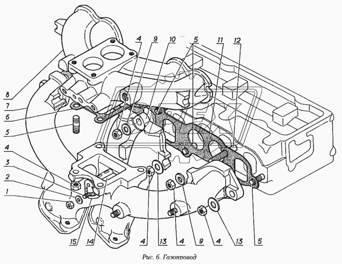 24-1008034 Коллектор выпускной трубы 1 и 4 цилиндров (дв.ЗМЗ-410,402) ЗМЗ