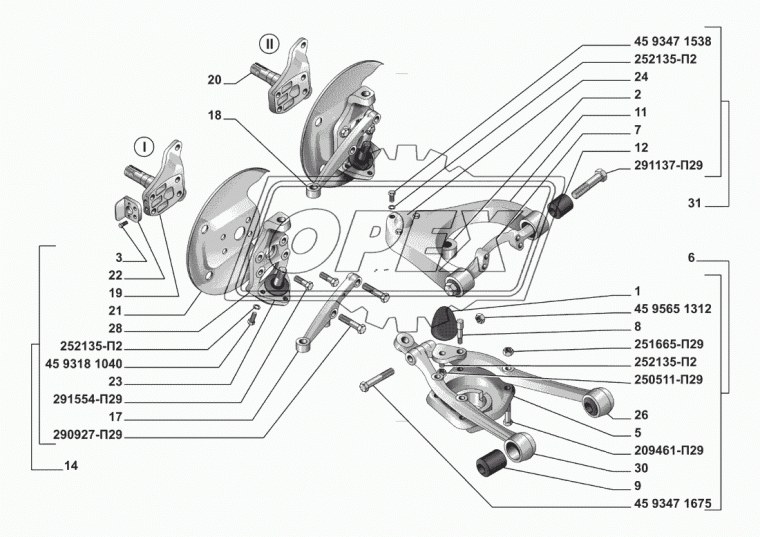 3110-2904025 Рычаг подвески нижний передний Н/О левый ГАЗ-3110 (450х60х55) ГАЗ