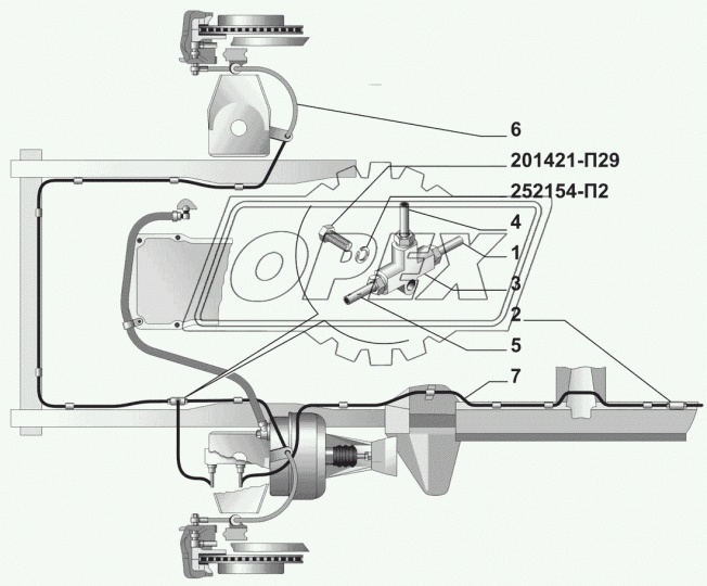 3110-3506025-20 Шланг МБС ф11 L=435 кругл.шт10/Ш=М10х1,25(внутр.резьба)+К17 с уплотн.тормоз.передних (440х0х0) ДЗТА
