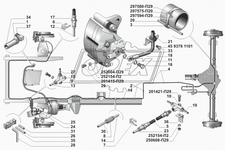 3110-3506049-10 Кронштейн тормозного шланга 3110 левый (46х36х38) ГАЗ