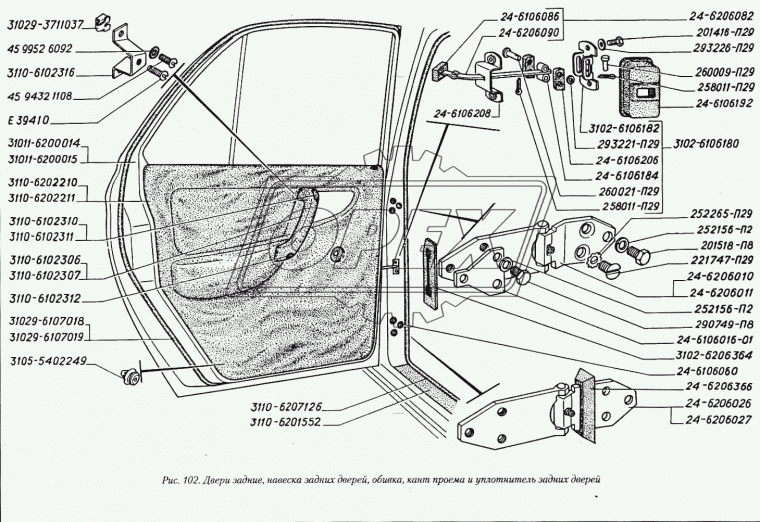 221747-П29 Винт М10х22х1 петель двери (22х0х0) ЭТНА