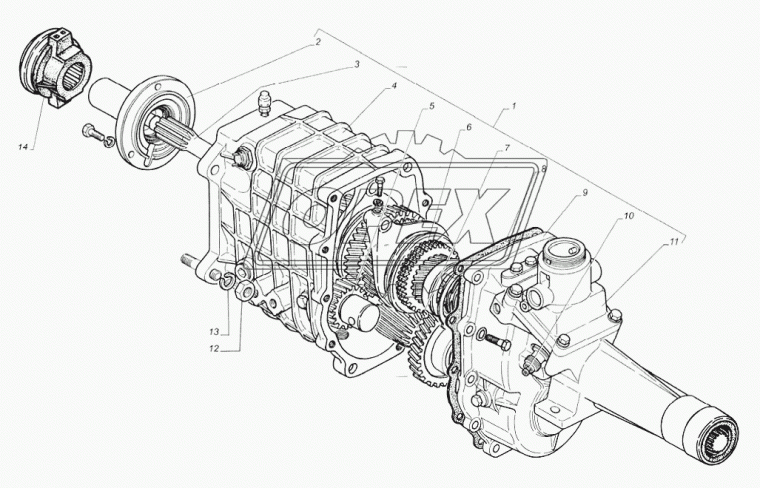 3302-1701046-10 Вал промежуточный КПП ГАЗ-3302,Газель (36зуб.) без подшипников АвтоСателлит