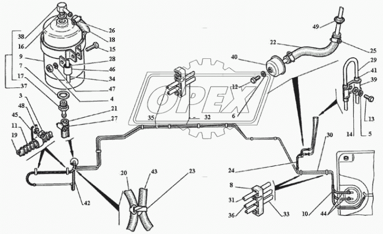 GВ-327 Фильтр топливный C=81 H=152 G=M 12 X 1.5 ORD/VOLVO/SAAB 406-409 под штуцер дв.Крайслер; WK 853 BIG Filter