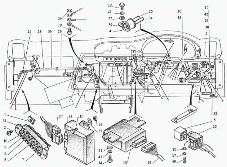 75.3777-11 Реле 12В 30А замыкания 4 плоских клеммы с карманом под кронштейн АВАР