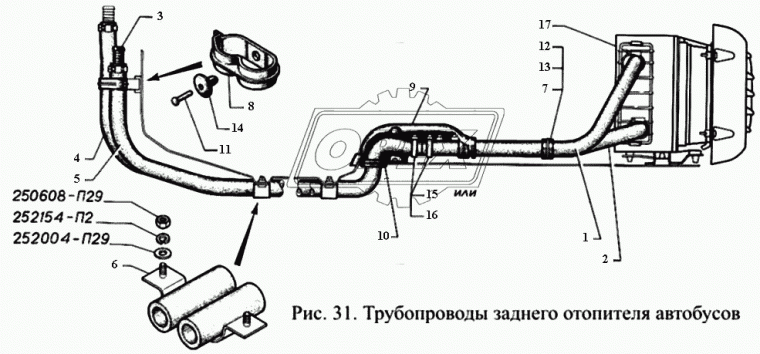 33023-8120080 Шланг (патрубок) кривой ф20х28 L=1280 без наконечников,с хомутами (патрубок) дополнительного отопителя Соболь,Газель фургон ГАЗ