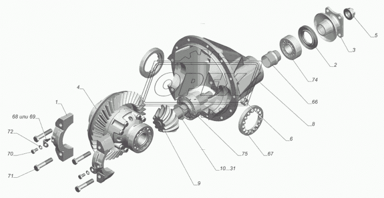 3110-2402042 Гайка С/И М20х1,5 h=19 К=30 ведущей шестерни редуктора ЗМ Газель,Соболь,Бизнес,Некст ЭТНА