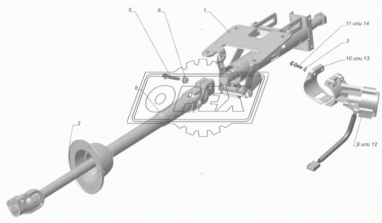 10999.00 Вал карданный рулевой ГАЗ-3302,Газель Бизнес L=510/730; шлиц/шлиц (Zf) ГАЗ