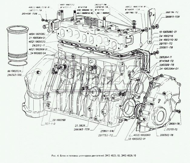 4025.1002060 Крышка передняя двигателя 11отв. Газель (дв.ЗМЗ-402) L=200х270; без сальника ЗМЗ