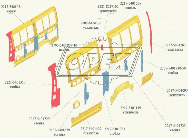 2217-5401429 Усилитель боковины передний ГАЗ