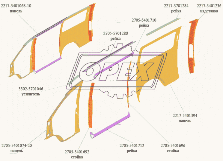2217-5401394 Панель боковины задняя правая с окном Соболь ГАЗ