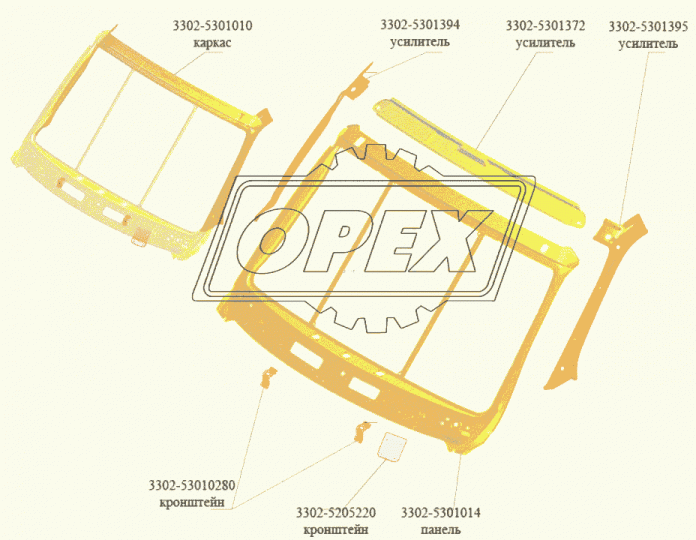 3302-5301014 Панель (рамка) лобового стекла ГАЗ 2705,2217,3302,33104,Газель,Соболь,Валдай ГАЗ