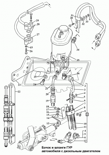 ШНКФ.453479.300 Бачок насоса ГУР с клапанами; (не поставляется) БАГУ