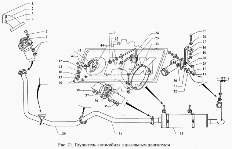 560.1008301 Шпилька М8 L=41 Р=10х1,25/23х1,25 ГОСТ 9066-75 крепления турбокомпрессора WP12 Weichai ГАЗ