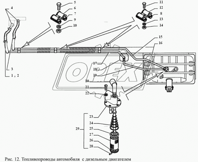 4301-1104027 Фильтр (сетка) ф34 L=64 (ячейка на сетке крупная-под дизель) топливоприемника ГАЗ