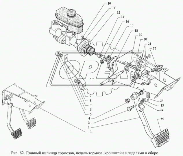 3307-3504050 Кронштейн блока педалей (146х24х145) ГАЗ