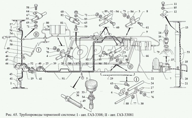 3307-3506073 Трубка (алюм.) ф6; L=760 Ш=М12+К12/Ш=М12+К12 от первичной полости глав. цилиндра к шл (475х160х65) ГАЗ