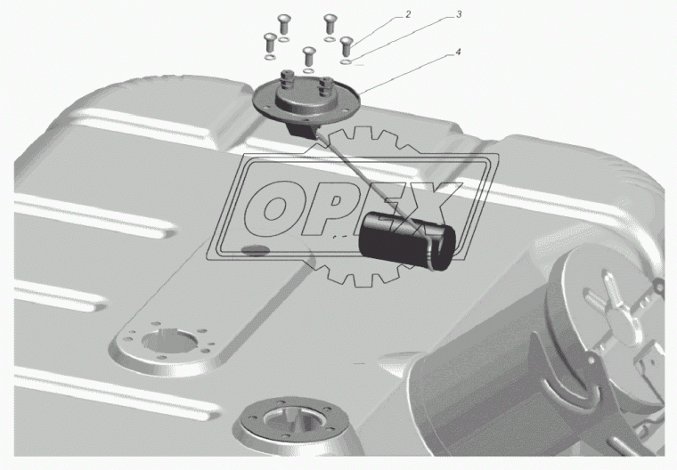 ЫШ2.834.035 Датчик уровня топлива ГАЗ-53,3307,3308,3309,33104,Валдай (бак 105л) L=320 под две гайки 12-24v прямой 2-конт.; (замена16.3827) Точмаш ГАЗ