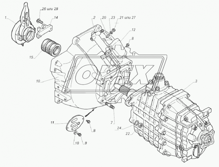 3309-1601015-10 Картер сцепления ГАЗ-33081, 3309 ММЗ (с резьбой М10 под болт в 2-х отв.) ГАЗ