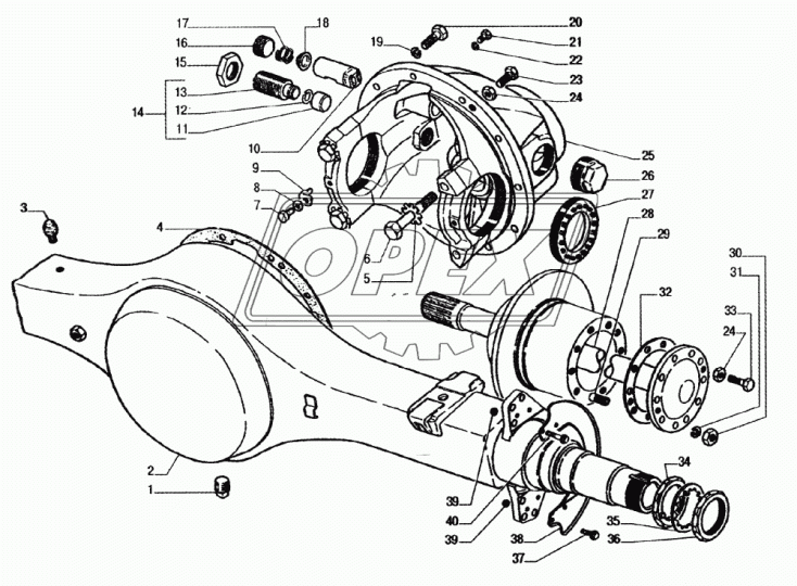 33104-2400012 Мост задний с тормозами и ступицами ГАЗ-33104,33106,Валдай ГАЗ