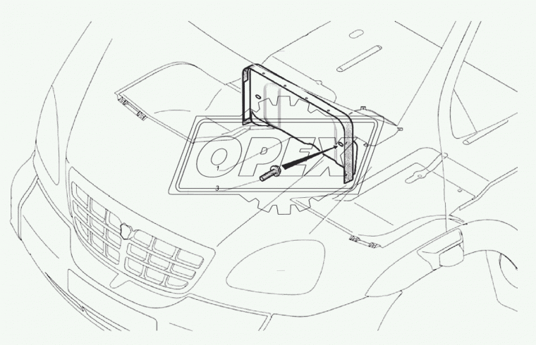 33104-8402410 Капот внутренний щитка передка ГАЗ-33104,33106,Валдай (636х282х360) ГАЗ
