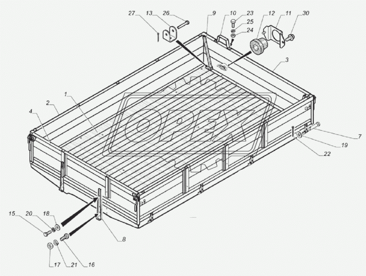 3307-8502008 Борт L=3600х420 боковой ГАЗ-3307,3308,3309,33104,33106,Валдай,ГАЗ-66,ГАЗон Некст ГАЗ