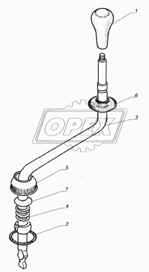 33104-1702120 Рычаг переключения передач КПП L=830 кривой ГАЗ-33104,Валдай ГАЗ