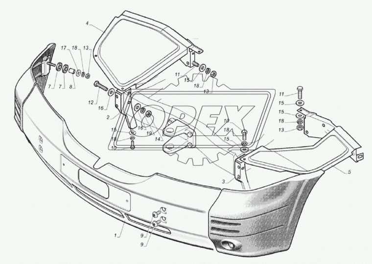 33104-2803016 Кронштейн переднего буфера (бампера) правый Валдай ГАЗ