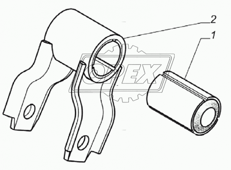 33104-2902464 Серьга передней рессоры ГАЗ-33104,Валдай,ГАЗон Некст L=160 D=51 V-образн. (163х112х74) ГАЗ