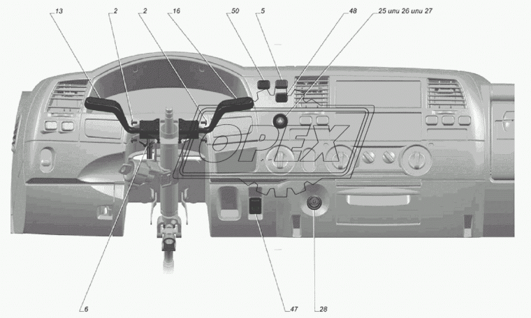 996.3710-08.87 Выключатель (круиз-контроль) панели приборов Валдай (дв.Cummins ISF 3.8) ГАЗ