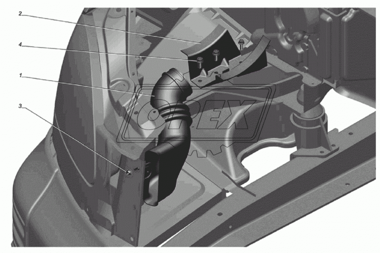 33106-1109180 Воздухозаборник с кронштейном ГАЗ-33106,Валдай ГАЗ