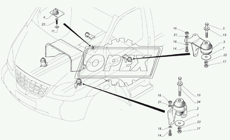 33104-5107024 Крышка люка пола (310х248х108) ГАЗ