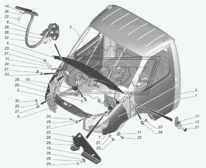 33104-6100014 Дверь передняя правая (сварка) ГАЗ-33104,33106,Валдай (1041х240х1480) ГАЗ