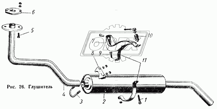 53-1203041 Кронштейн крепления глушителя ГАЗ