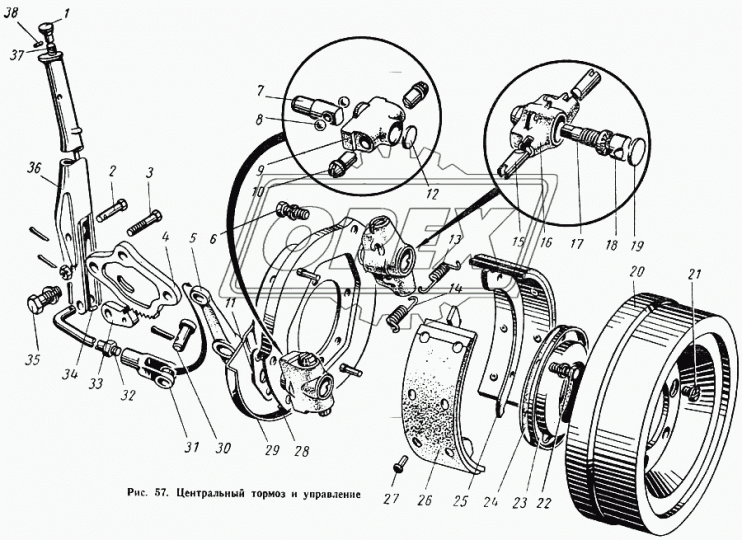63-3508050-А Рычаг привода стояночного тормоза ГАЗ
