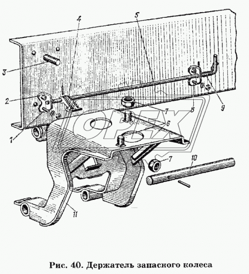 51-3105025 Болт ГОСТ-7802 М20х36х1,5 Р=28 полугруглая гол. откидного кронштейна ГАЗ