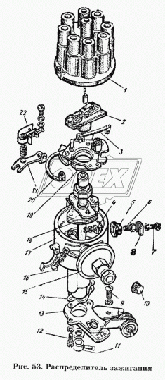 Р133-3706500 Крышка распределителя (трамблера) зажигания под болты, в сборе ГАЗ-53,3307,66,ЗИЛ-130; (СНЯТА С ПРОИЗВОДСТВА) СОАТЭ
