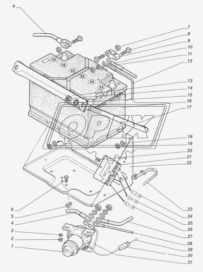 330242-3724376-20 Провод АКБ (перемычка 0,32м) ГАЗ-33104,Валдай ГАЗ