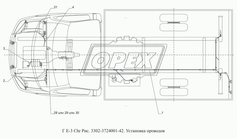 330242-3724030-10 Жгут по раме Газель (дв.ЗМЗ-405) под погружной насос РЫБИНСК
