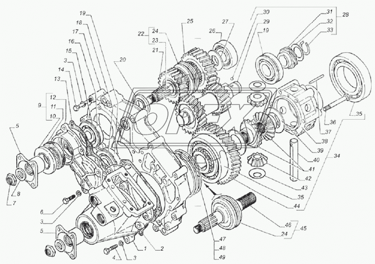 33027-1802123-20 Прокладка С/Ф; 7отв.ф9, крышки механизма управления (разная конфигурация) ГАЗ