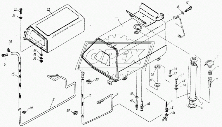 150.50.026 Фильтр (сетка) ф46/ф70 L=160 топливного бака /дизель/ 160А ХТЗ