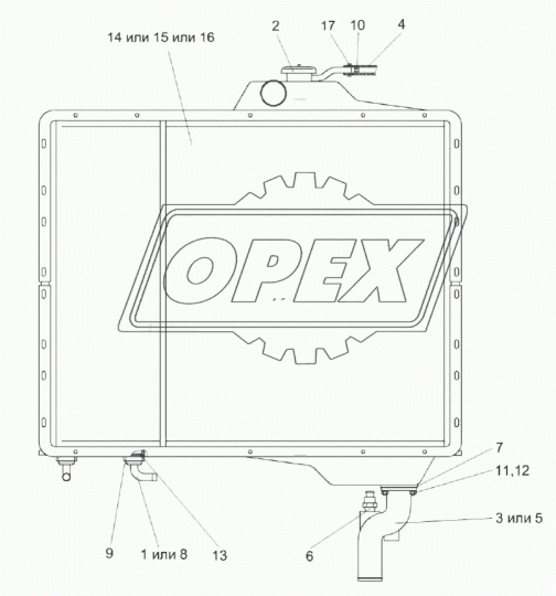 Б280ЯК.1301.0000 Блок радиаторов Комбайн УЭС 2-280А (дв.ЯМЗ-238БКЗ) Композит