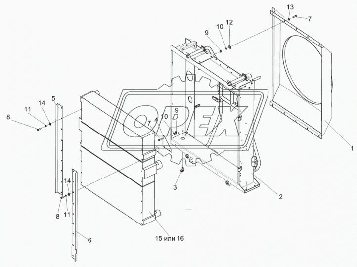 Б8060К.1301.0000 Блок радиаторов Комбайн КВК-8060 Композит