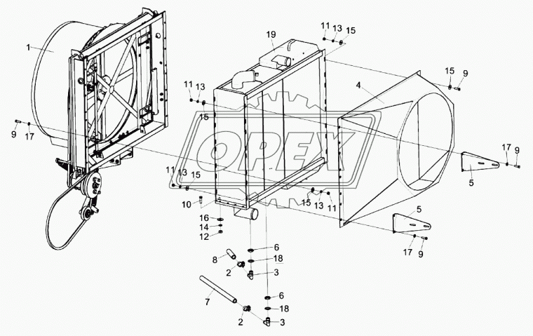 Б250АК.1301.0000 Блок радиаторов Комбайн КЗС-812 (дв.ММЗ Д-260.4) Композит