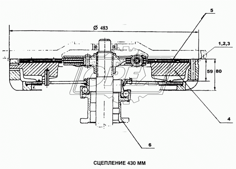 WG9114160010 Корзина сцепления обратного действия (с кольцом) HYUNDAI HD260,270,370,500,Universe дв.D6CA/CB38 Howo