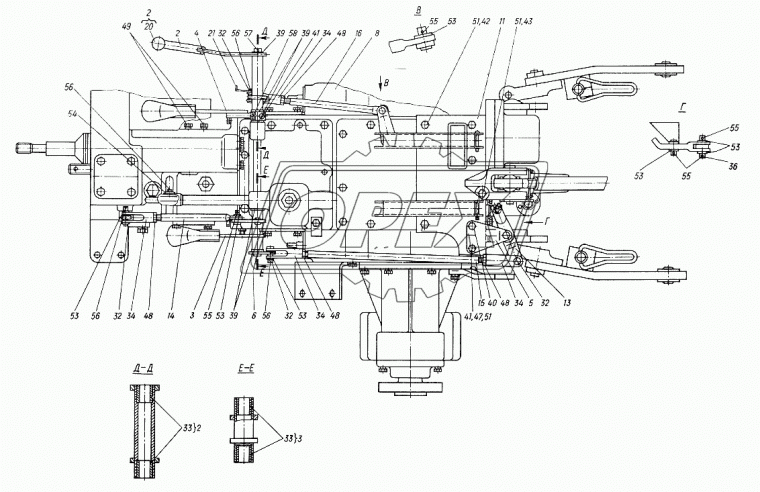54.20.405 Палец ф8х25 L1=21 под шплинт привода руч.торм. ГАЗ,УАЗ,Камаз ХТЗ
