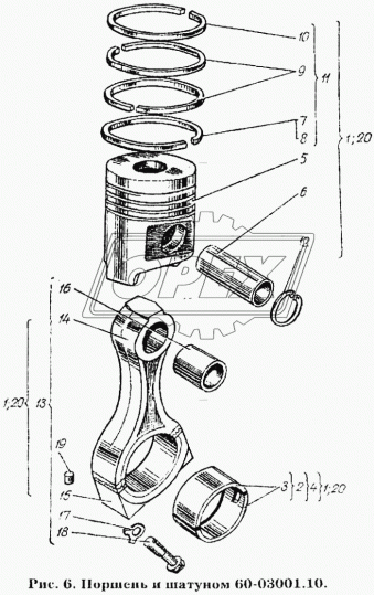 60-03104.00 Втулка (сталь) ф46х51 L=45 проходная с проточкой шатуна СМД-60